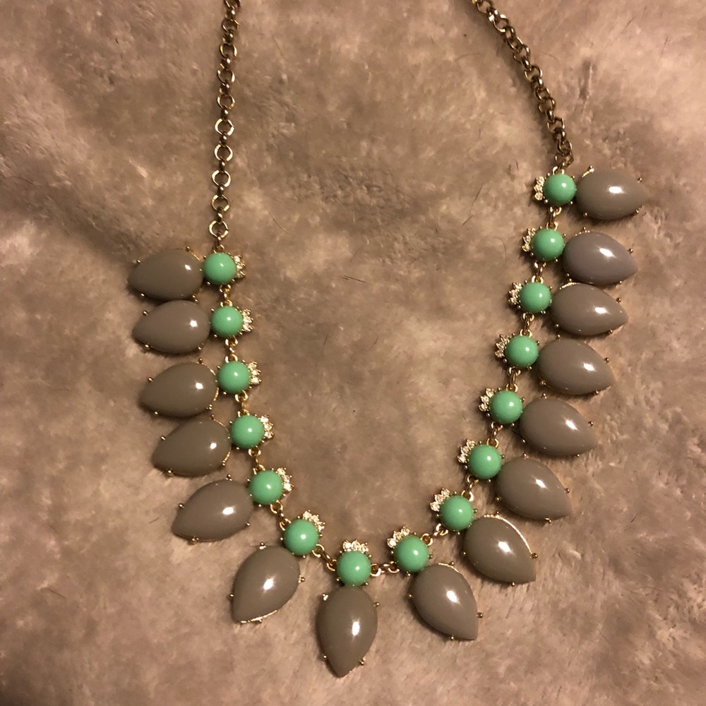 JCrew gray and mint necklace